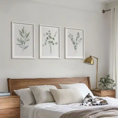 Set tablouri decorative cu modele de plante și verdeață