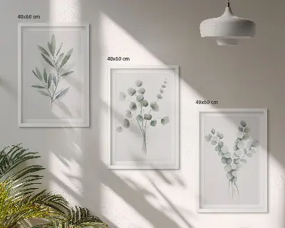 Set tablouri decorative cu modele de plante și verdeață