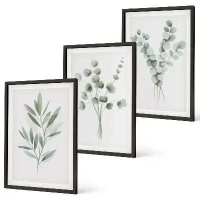 Set tablouri decorative cu modele de plante și verdeață
