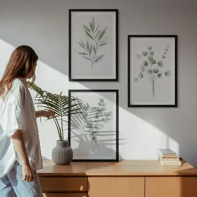 Set tablouri decorative cu modele de plante și verdeață