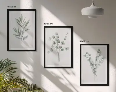 Set tablouri decorative cu modele de plante și verdeață