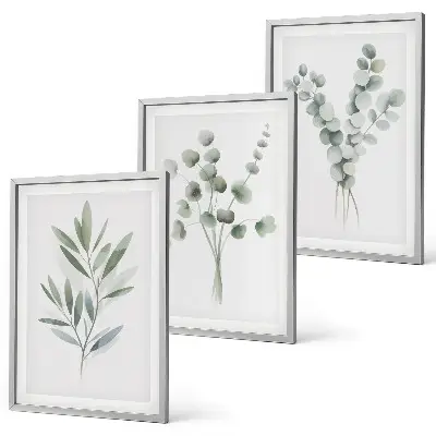 Set tablouri decorative cu modele de plante și verdeață