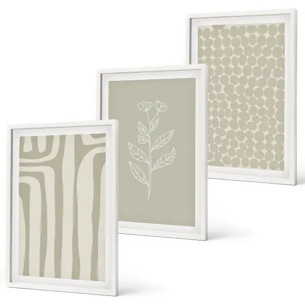 Set de tablouri pentru dormitor cu modele geometrice de plante