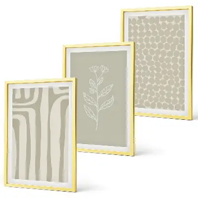 Set de tablouri pentru dormitor cu modele geometrice de plante