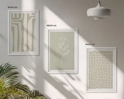 Set de tablouri pentru dormitor cu modele geometrice de plante