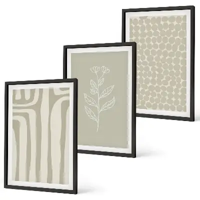 Set de tablouri pentru dormitor cu modele geometrice de plante