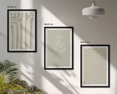 Set de tablouri pentru dormitor cu modele geometrice de plante