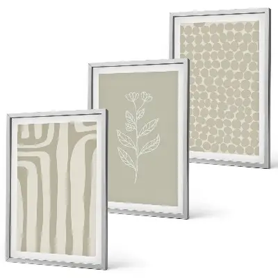 Set de tablouri pentru dormitor cu modele geometrice de plante