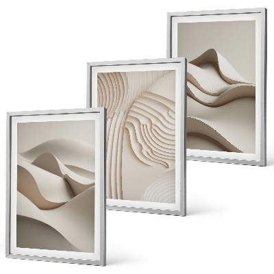 Set tablouri decorative Valuri bej abstracte