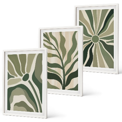 Set tablouri decorative Modele de plante verzi și bej