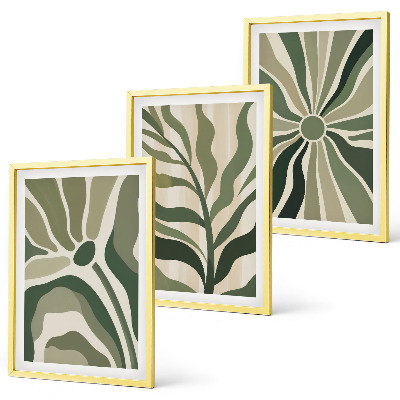 Set tablouri decorative Modele de plante verzi și bej