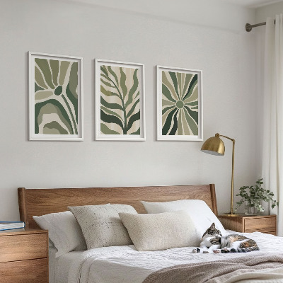 Set tablouri decorative Modele de plante verzi și bej