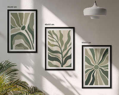Set tablouri decorative Modele de plante verzi și bej