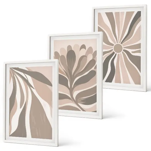 Set tablouri pentru dormitor cu modele abstracte de plante