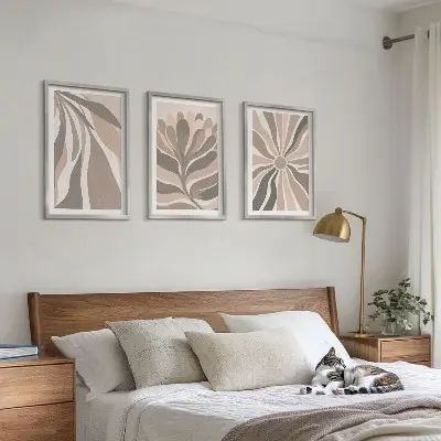 Set tablouri pentru dormitor cu modele abstracte de plante