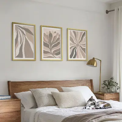 Set tablouri pentru dormitor cu modele abstracte de plante