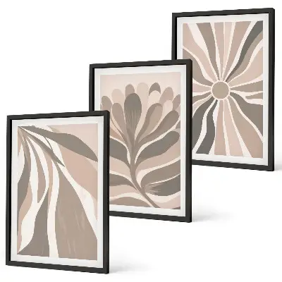 Set tablouri pentru dormitor cu modele abstracte de plante