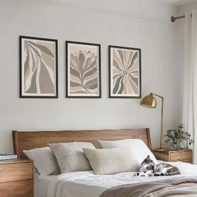 Set tablouri pentru dormitor cu modele abstracte de plante