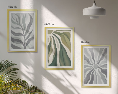 Set tablouri decorative Modele de plante în verde