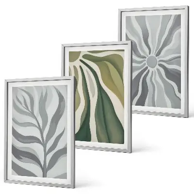 Set de tablouri decorative cu modele de plante în nuanțe de verde