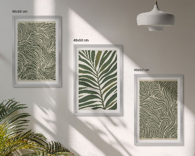 Set tablouri pentru dormitor Modele de frunze cu forme ondulate