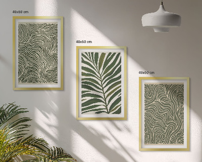 Set tablouri pentru dormitor Modele de frunze cu forme ondulate