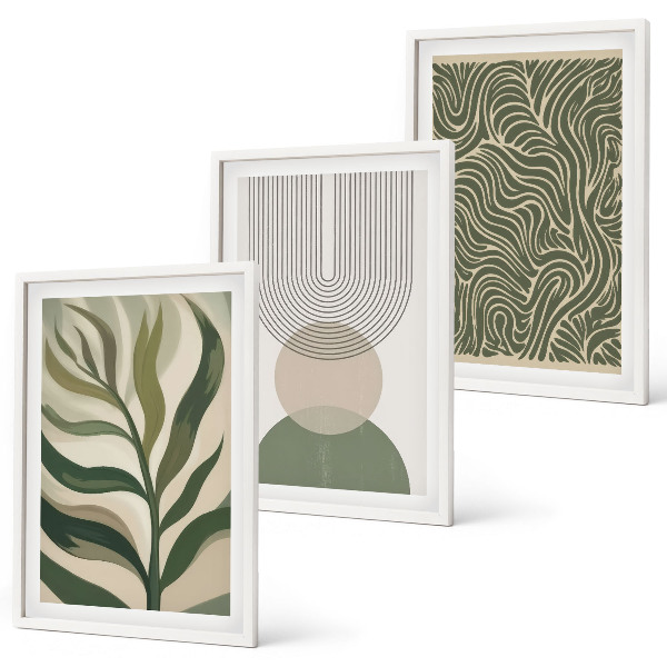 Set tablouri decorative Forme geometrice de frunze