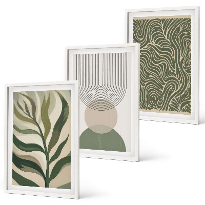 Set tablouri decorative Forme geometrice de frunze