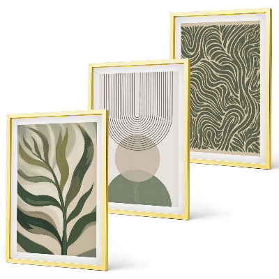 Set tablouri decorative Forme geometrice de frunze