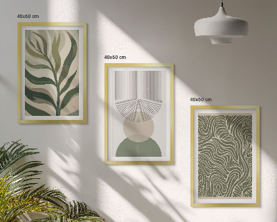 Set tablouri decorative Forme geometrice de frunze