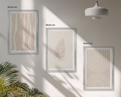 Set tablouri pentru dormitor Modele de plante bej