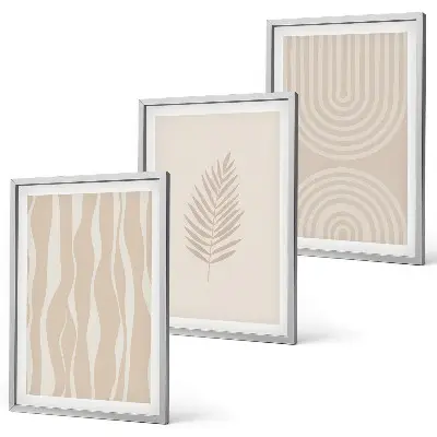 Set tablouri pentru dormitor cu modele de plante bej