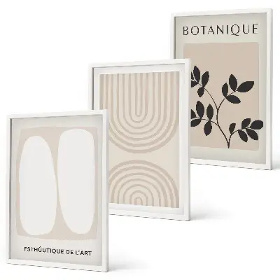 Set tablouri decorative cu plante delicate în stil boho
