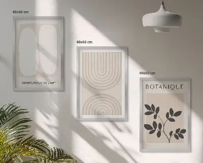 Set tablouri decorative cu plante delicate în stil boho