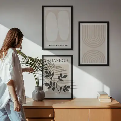 Set tablouri decorative cu plante delicate în stil boho