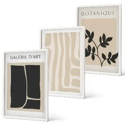 Set de tablouri pentru dormitor cu model de forme abstracte de plante