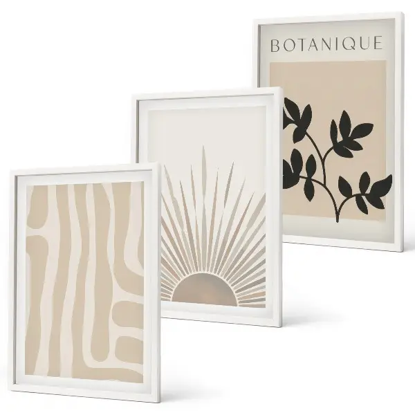 Set tablouri pentru dormitor cu modele abstracte de plante