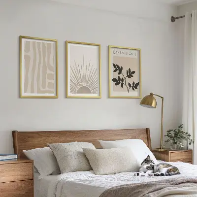 Set tablouri pentru dormitor cu modele abstracte de plante
