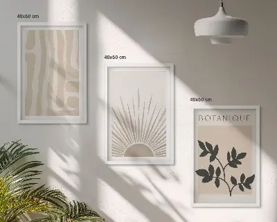 Set tablouri pentru dormitor cu modele abstracte de plante
