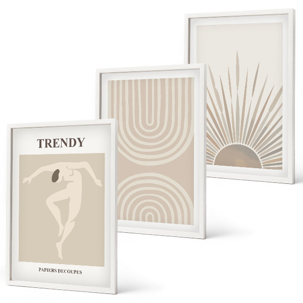 Set tablouri decorative Postere abstracte boho pastelate