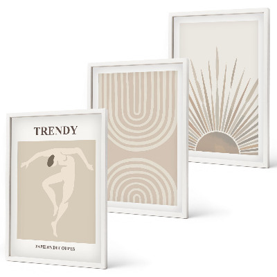 Set tablouri decorative Postere abstracte boho pastelate