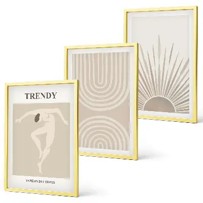 Set de tablouri decorative postere abstracte boho în nuanțe pastelate