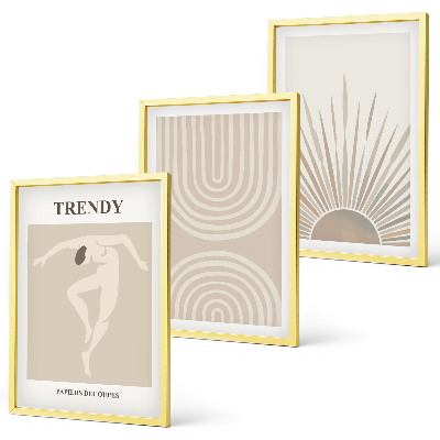 Set tablouri decorative Postere abstracte boho pastelate