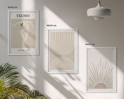 Set tablouri decorative Postere abstracte boho pastelate
