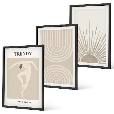 Set tablouri decorative Postere abstracte boho pastelate