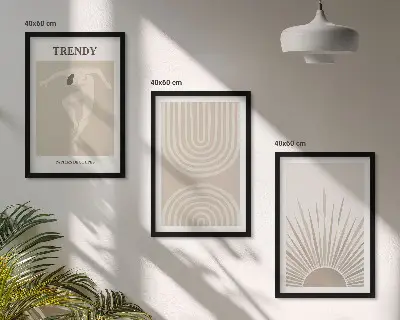 Set de tablouri decorative postere abstracte boho în nuanțe pastelate