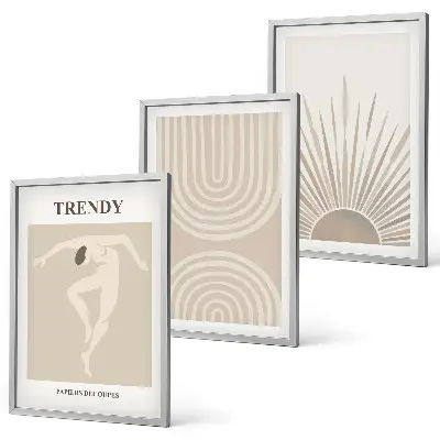 Set de tablouri decorative postere abstracte boho în nuanțe pastelate