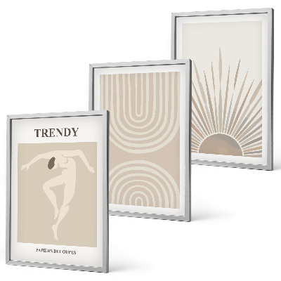 Set tablouri decorative Postere abstracte boho pastelate