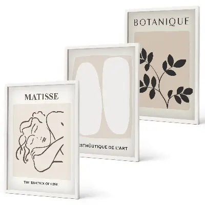 Set de tablouri pentru dormitor cu imprimeuri elegante cu plante în stil Matisse