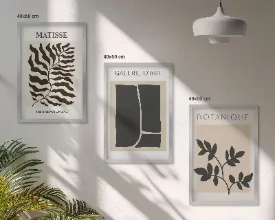 Set de tablouri decorative cu postere minimaliste cu plante